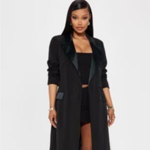 Fashion Nova Black Money Talks Longline Blazer